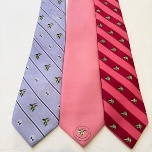 VINEYARD VINES Men Lot 3 Silk Neckties Ties Golf Course Castle‎ Pines CO BMW